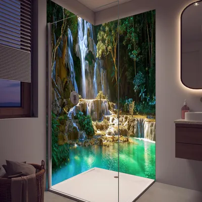 Produktbild von Duschrückwand - Wandverkleidung für Dusche aus Acryl 0,3 cm - 100 x 200 cm -  Alter Backstein