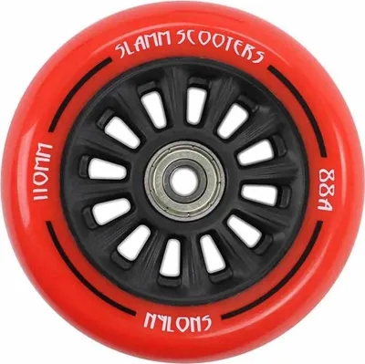 Image de Roue de trottinette stunt Slamm, noyau en nylon 110 mm, rouge