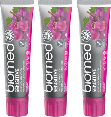 Immagine prodotto di Biomed | Dentifricio - Dentifricio Sensitive - 100 ml - Per denti sensibili - Senza fluoro - Ingredienti naturali