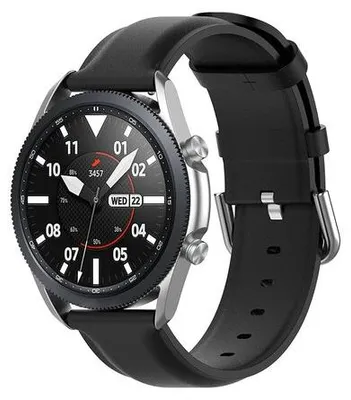 Produktbild von By Qubix Classic Lederarmband - Schwarz - passend für Garmin Vivoactive 6 / Vivoactive 5 / Vivoactive 3