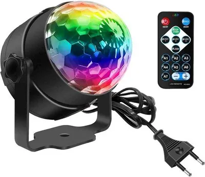 Zdjęcie produktu dla Lampa sceniczna LED – z pilotem – obrotowy zestaw oświetleniowy imprezowy – do mieszkań, urodzin, imprez i świąt