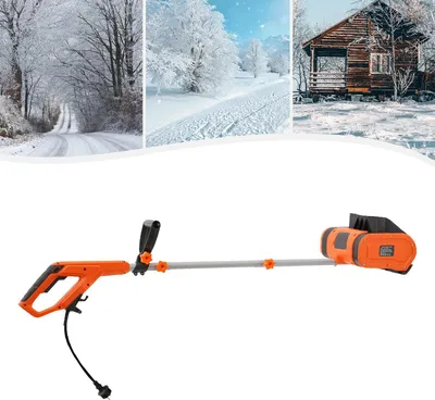 Immagine prodotto di Spazzaneve - Spazzaneve elettrico 1800 W - Alimentazione a corrente con cavo - Spinta manuale - Lancia neve - Arancione/Nero