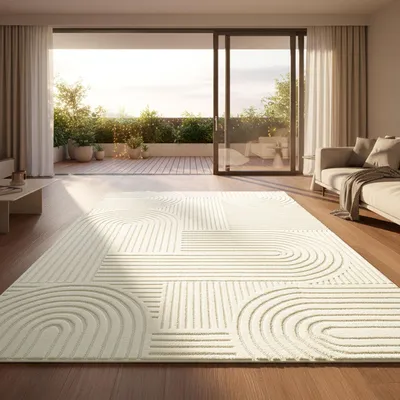 Produktbild von Moderner Kurzflor Teppich Wohnzimmer Schlafzimmer Skandinavisch In&Outdoor geeignet