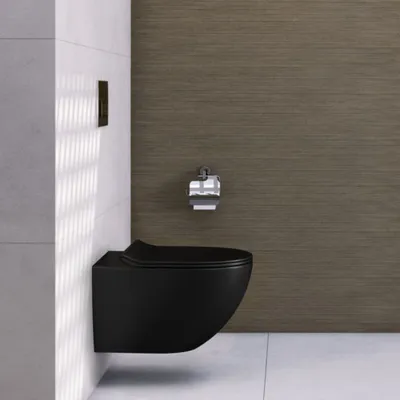 Produktbild von Wc Schüssel Randlos Calani Loyd Slim Black Black