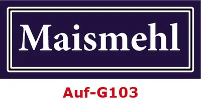 Produktbild von 100 Stück Gewürzaufkleber Maismehl 40x16mm Gewürzetiketten Sticker Lebensmittel (Auf-G103)