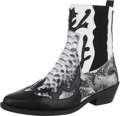 Produktbild von Ital-Design Damen Stiefeletten Western- & Bikerboots  Lederoptik Flache Stiefeletten 87124775 Schwarz Gr.  36