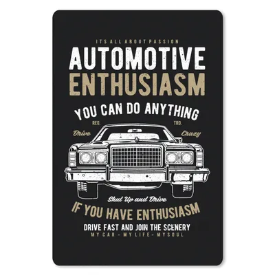 Produktbild von MuchoWow® Mauspad Mousepad Mancave - Auto - Vintage - Schwarz 40x60 cm - Mousepads - Maus Mat - Pad - Mausunterlage - Schreibtisch Accesoire