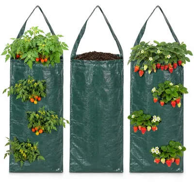 Obrázok produktu pre 3 kusy závesných vreciek na rastliny na vonkajšie použitie, s 8 otvormi