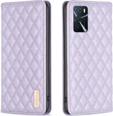 Produktbild von OPPO A16 Hülle, Elegant Bookstyle Flip Leder Kartenfächer Schutzhülle mit Ständer für OPPO A16 A16S A54S A55 5G A54 4G Lila