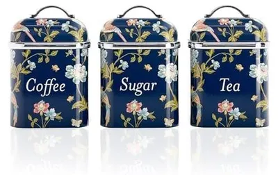 Produktbild von Set aus 3 eleganten Aufbewahrungsdosen für Tee, Kaffee und Zucker