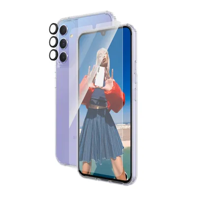 Produktbild von PanzerGlass ® 3-in-1 Schutz Set Samsung Galaxy A35 5G | Ultra-Wide Fit, Samsung, Samsung - Galaxy A35 5G, Trockene Anwendung, Kratzresistent, Schockresistent, Transparent, 1 Stück(e)