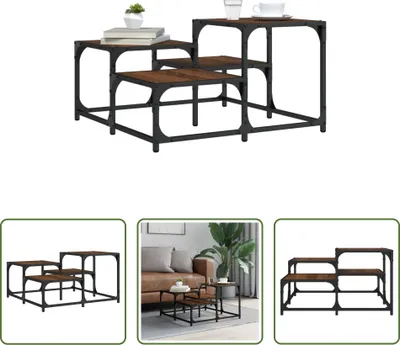 Produktbild von The Living Store Couchtisch Braun Eichen-Optik 68x68x40 cm Holzwerkstoff