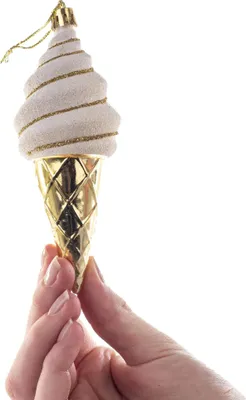 Produktbild von Christbaumschmuck - Eiscreme-Anhänger - Set mit 4 - Hängende Ornamente - Deko für Weihnachtsbaum