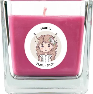 Zdjęcie produktu dla HS Candle "Znak zodiaku" świeca zapachowa lawenda w słoiku ( Taurus ) - wiele motywów do wyboru, 190g - czas palenia do 50 godzin - Taurus