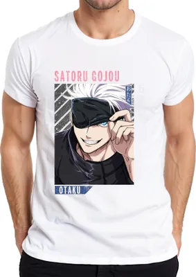 Produktbild von Satoru Gojou Jujutsu Kaisen Anime Otaku Augenbinde weiße Haare Herren T-Shirt, Weiß, 3XL