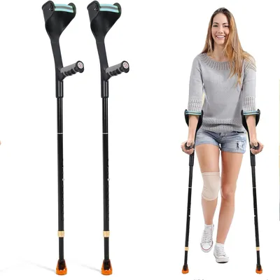 Produktbild von Safe Age® ergonomische Krücken für die Rehabilitation – faltbar und höhenverstellbar – Gehstützen – Unterarmgehstützen – 2 Stück