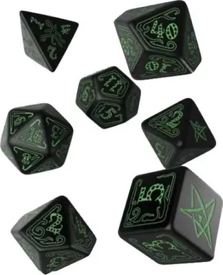 Immagine prodotto di Set di dadi Cthulhu verde e nero