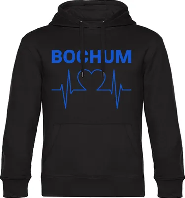 Produktbild von multifanshop Kapuzen Sweatshirt - Bochum - Herzschlag, schwarz, Größe S