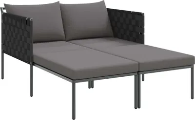 Zdjęcie produktu dla Leżak Antracyt 153 x 115 x 69.5 cm Stal malowana proszkowo