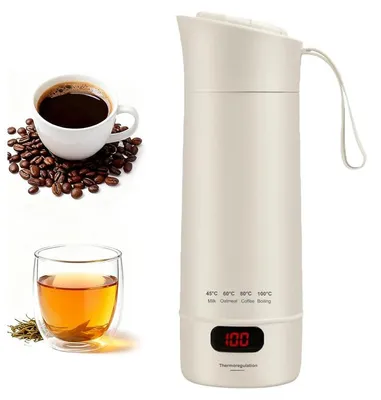 Produktbild von 400-ml-Mini-Wasserkocher, 4 Temperaturstufen, tragbarer Reise-Wasserkocher – Innenbehälter aus Edelstahl 304, automatische Abschaltung