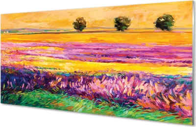 Produktbild von Glasbilder 100x50 Wandkunst Bäume Himmel