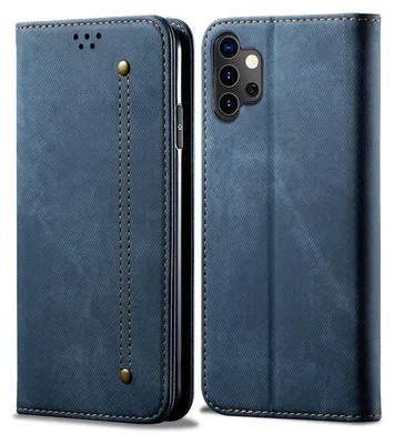 Image de Galaxy A32 5G Housse, LaimTop Portefeuille en cuir Flip Bookstyle Housse avec fonction stand pour Samsung Galaxy A32 5G Bleu
