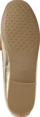 Produktbild von MARCO TOZZI Damen Slipper Leder Mokassin mit eleganter Zierspange 2-24207-44, Größe:37 EU, Farbe:Gold