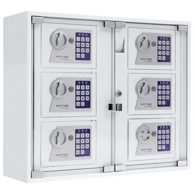 Obrázek produktu pro Rottner KeySystem 6 Venkovní systém pro ukládání klíčů bílý | Elektronický zámek | 56,5 x 47,4 x 18 cm