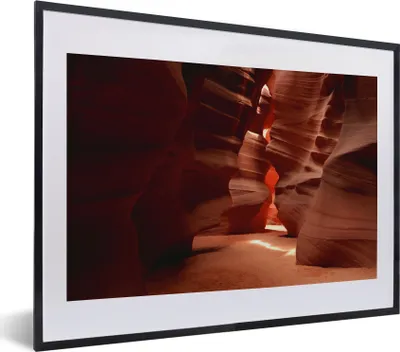 Produktbild von MuchoWow® MuchoWow® Gerahmtes Poster Steinmauern der Antelope-Schlucht 40x30 cm - Poster mit zchwarzem Bilderrahmen - Bilderrahmen - Poster im Rahmen