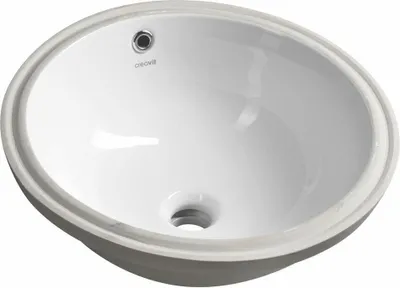 A white ceramic sink with a gray outer rim, shown from a top-down angle.