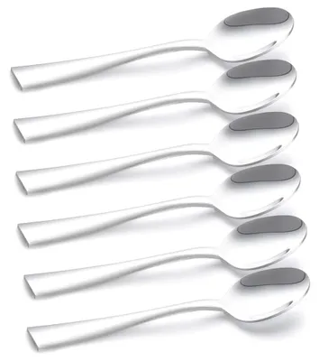 6 Edelstahl-Kaffeelöffel, hochglanzpoliert, 13,5 cm, spülmaschinengeeignet
