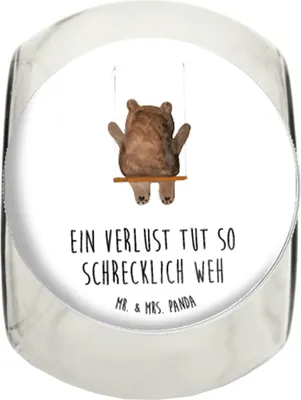 Produktbild von Mr. & Mrs. Panda Bonboniere Bär Schaukel XL 2000ml - Weiß - Geschenk, Bonbonglas, Kaffeedose, Vorratsbehälter, Frischhaltedose, Aufbewahrungsdose, Teddy