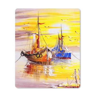 Produktbild von MuchoWow® Mauspad Mousepad Malerei - Boot - Wasser - Ölfarbe 30x40 cm - Mousepads - Maus Mat - Pad - Mausunterlage - Mausmatten