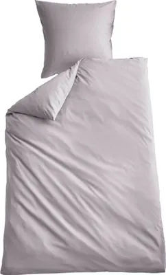 A duvet cover and pillowcase set laid out on a white background.
