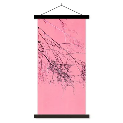 Produktbild von MuchoWow® Textilposter Blumen - Zweige - Sommer 90x180 cm mit schwarzem Rahmen - Dekoration Wohnzimmer