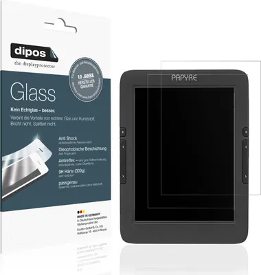 Produktbild von 2x Schutzfolie für Grammata Papyre 630 matt - Anti-Shock 9H Folie dipos Glass Kunststoffglas