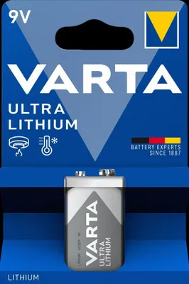 Obrázek produktu pro Varta -CR9V, Baterie na jedno použití, 9V, Lithium, 9 V, 1 kusů, 1200 mAh