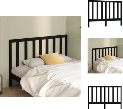 Immagine prodotto di vidaXL Testiera nera 126x4x100 cm in legno di pino massiccio - Testate e piedi