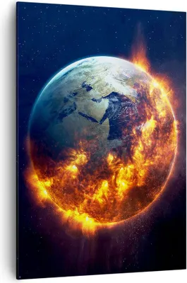 Produktbild von Bild auf Leinwand - Leinwandbild - Einteilig - Universum Erde Feuer Globus - 70x100cm - Wand Bild - Wanddeko - Wandbilder - Leinwanddruck - Wanddekoration - Leinwand bilder - Wandbild - PA70x100-2875