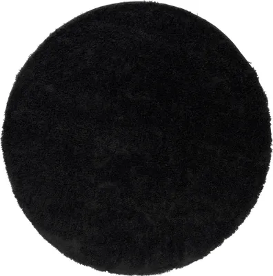 Image de Tapis Tapis ESSENCE Rond Moderne Unicolore Noir  160 x 160 cm