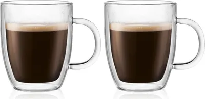 Produktbild von Bodum 2 Doppelwandige Thermo-Gläser mit Glasgriff, 0.3 l