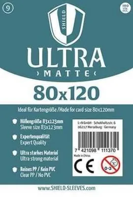 Produktbild von Shield Ultra Matte 9 - 100 Super Sleeves für Kartengröße 80 x 120 mm