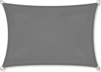 Image de Rectangle voile de protection solaire sable UV Block Baldaquin avec accessoires d'installation, 4 X 4 m / Gris