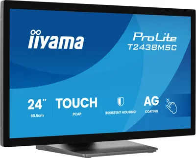 Produktbild von iiyama ProLite T2438MSC-B2, 60,5 cm (23.8"), 1920 x 1080 Pixel, Full HD, LED, 5 ms, Schwarz