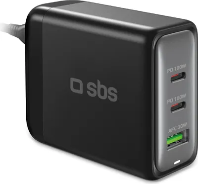 Produktbild von sbs GaN-Ladestation schwarz, 100 Watt