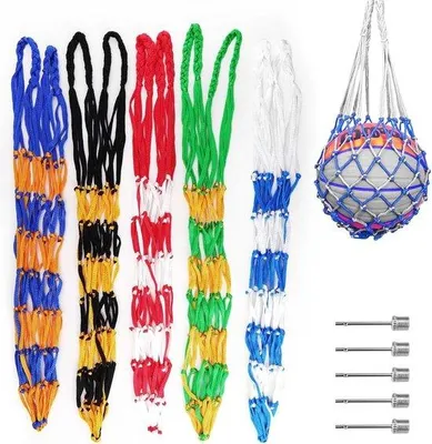 Obrázek produktu pro Bezpečné úložiště míčů – 5 ks, přenosné, s nafukovacími jehlami – Outdoor-Sportballen.