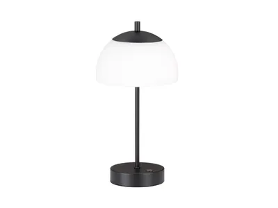 Produktbild von Honsel - Moderne Tischleuchte I Tischlampe I Lampe I Leuchte schwarz mit Opalglas inkl. LED 3-Stufen-dimmbar - Djent Touch-funktion Dimmer I Dimmbar I Wohnzimmer I Schlafzimmer - Stahl Rund - I (nicht