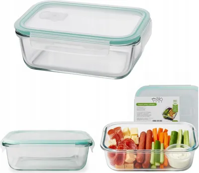 Produktbild von EstiloHome Glas Lunchbox 370 ml – Frischhaltedose aus Borosilikatglas, mikrowellen- & ofenfest