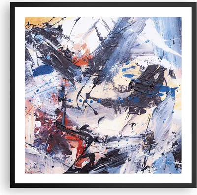 Produktbild von Gerahmtes Poster - Schwarzer Rahmen - Abstraktion verschüttet Farben - 60x60 cm - Wand Bild - Wanddeko - Wandbilder - Kunstposter - Wandposter - Bilderrahmen - Bilder - Kunstdruck - P2BAC60x60-4383