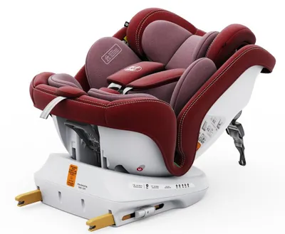 Zdjęcie produktu dla BUF BOOF® P100 Fotelik samochodowy i-Size R129 40–150 cm, obracany 360°, ISOFIX, ochrona boczna, funkcja leżenia do 165°, Red